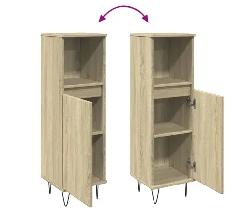 Vannitoakapp, Sonoma Tamm, 30 X 30 X 100 cm Tehispuit