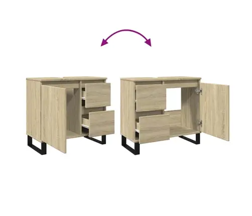 Vannasistabas Skapītis, Ozola, 65X33X60 Cm, Inženierijas Koks Vidaxl Vannasistabas Skapītis, Ozola, 65X33X60 Cm, Inženierijas Koks Vidaxl