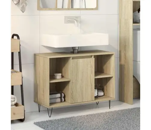 Vonios Kambario Spintelė, Sonoma Ąžuolo, 80X33X60cm Mediena