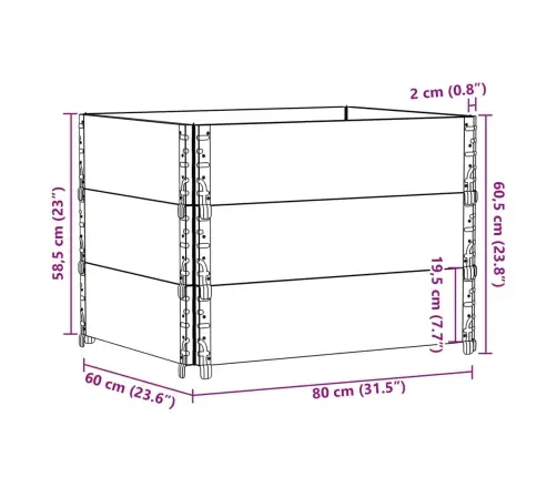 Kaubaaluste Ääred 3 Tk, Hall, 80 X 60 cm Toekas Männipuit