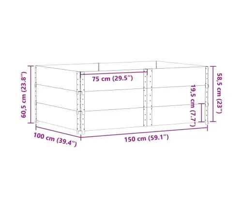 Palešu Apmales, 3 Gab., 150X100 Cm, Priedes Masīvkoks Vidaxl