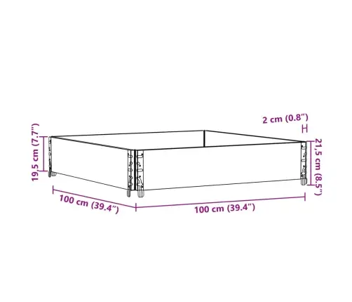 Dārza Puķu Kaste, Melna, 100X100 Cm, Priedes Masīvkoks Vidaxl
