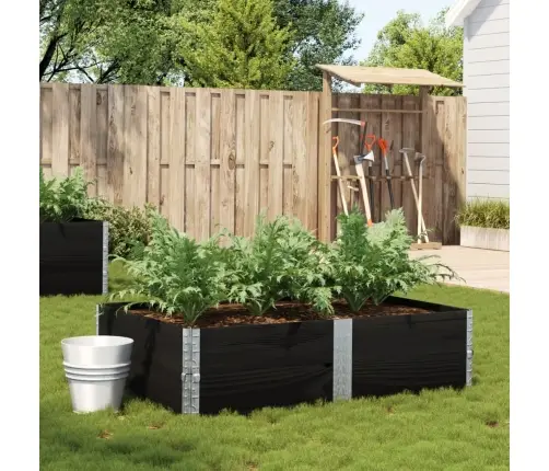 Dārza Puķu Kaste, Melna, 150X100 Cm, Priedes Masīvkoks Vidaxl