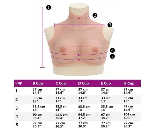 Silikoninė Krūtinė, Natūralios Spalvos, D Dydžio Kaušeliai