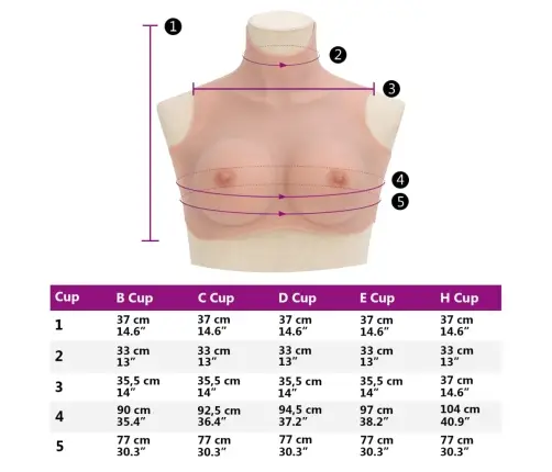 Silikoninė Krūtinė, Natūralios Spalvos, D Dydžio Kaušeliai