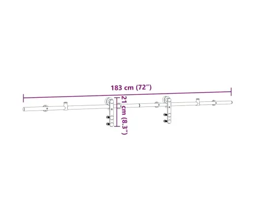 Bīdāmo Durvju Sistēma, 183 Cm, Nerūsējošs Tērauds Vidaxl