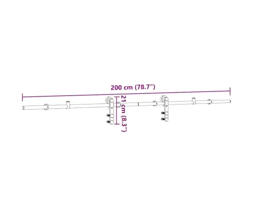 Bīdāmo Durvju Sistēma, 200 Cm, Nerūsējošs Tērauds Vidaxl