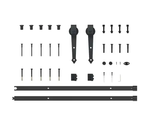 Bīdāmo Durvju Sistēma, 213,5 Cm, Melns Tērauds Vidaxl