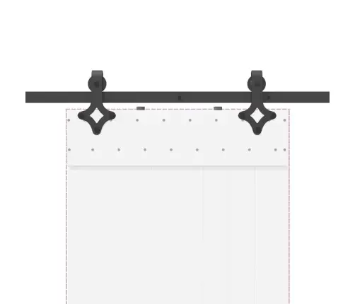 Stumdomų Durų Įrangos Rinkinys, Juodos Sp., 152,5cm Plienas