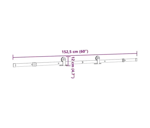 Bīdāmo Durvju Sistēma, 152,5 Cm, Melns Tērauds Vidaxl