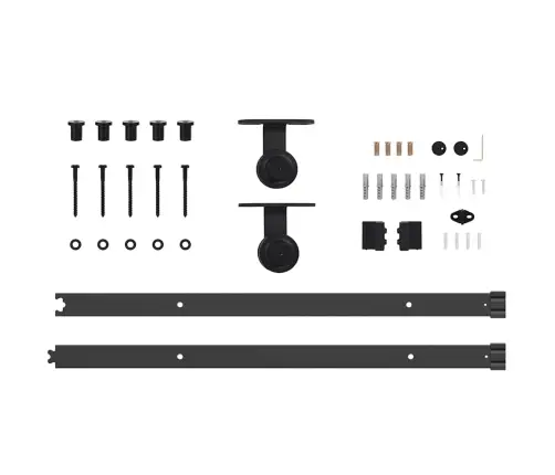 Bīdāmo Durvju Sistēma, 152,5 Cm, Melns Tērauds Vidaxl