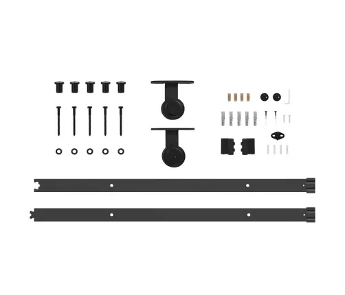 Bīdāmo Durvju Sistēma, 213,5 Cm, Melns Tērauds Vidaxl