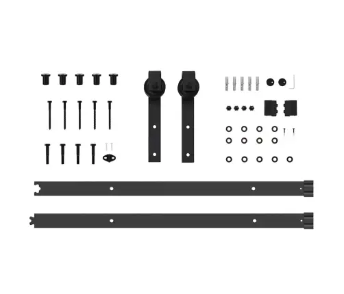 Bīdāmo Durvju Sistēma, 152,5 Cm, Melns Tērauds Vidaxl