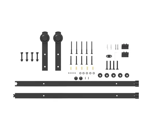 Bīdāmo Durvju Sistēma, 200 Cm, Melns Tērauds Vidaxl