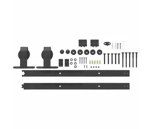 Stumdomų Durų Įrangos Rinkinys, Juodos Sp., 152,5cm Plienas