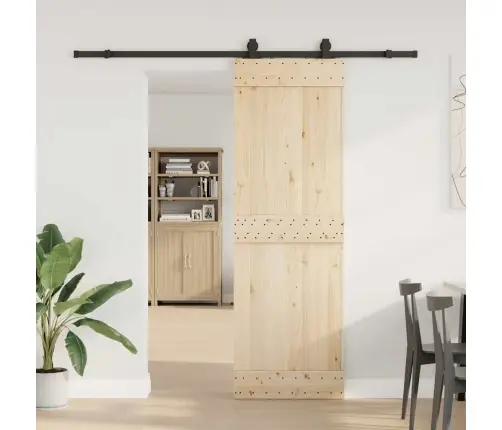 Bīdāmo Durvju Sistēma, 213 Cm, Melns Tērauds Vidaxl