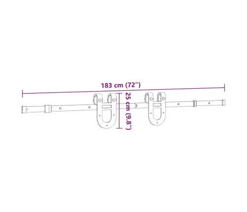 Bīdāmo Durvju Sistēma, 183 Cm, Melns Tērauds Vidaxl