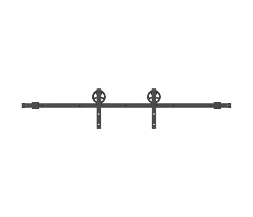 Bīdāmo Durvju Sistēma, 183 Cm, Melns Tērauds Vidaxl