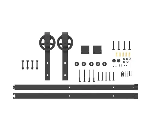 Bīdāmo Durvju Sistēma, 183 Cm, Melns Tērauds Vidaxl