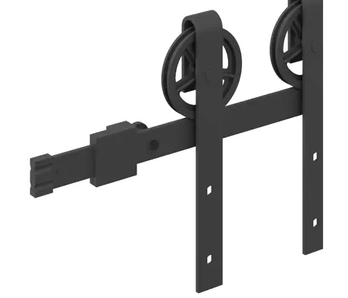 Bīdāmo Durvju Sistēma, 200 Cm, Melns Tērauds Vidaxl