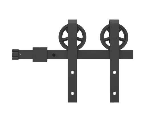 Bīdāmo Durvju Sistēma, 200 Cm, Melns Tērauds Vidaxl