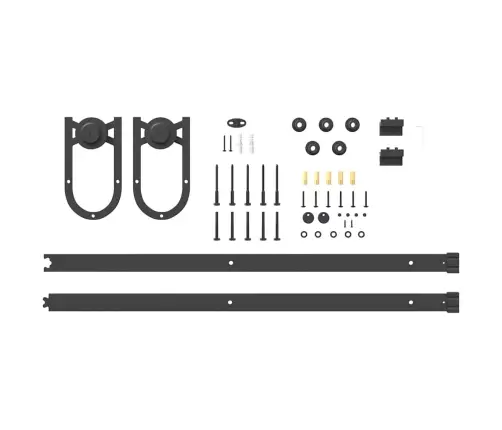 Bīdāmo Durvju Sistēma, 183 Cm, Melns Tērauds Vidaxl