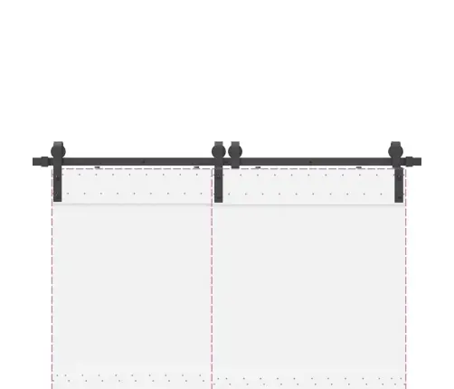 Bīdāmo Durvju Sistēma, 200 Cm, Melns Tērauds Vidaxl