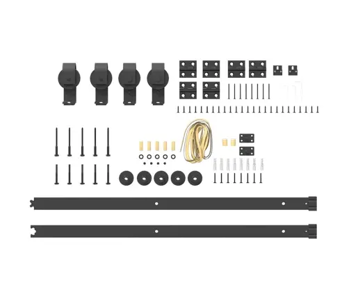 Bīdāmo Durvju Sistēma, 183 Cm, Melns Tērauds Vidaxl