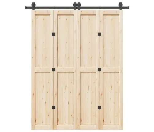 Bīdāmo Durvju Sistēma, 183 Cm, Melns Tērauds Vidaxl