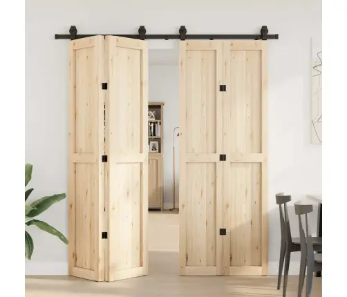 Bīdāmo Durvju Sistēma, 200 Cm, Melns Tērauds Vidaxl