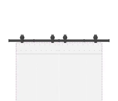 Bīdāmo Durvju Sistēma, 200 Cm, Melns Tērauds Vidaxl