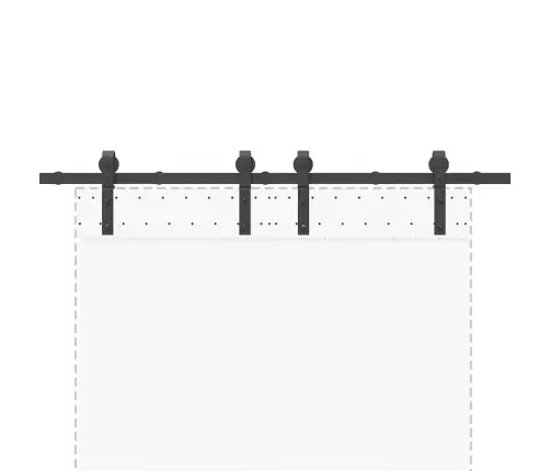 Bīdāmo Durvju Sistēma, 183 Cm, Melns Tērauds Vidaxl