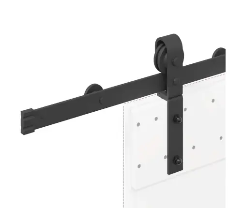 Bīdāmo Durvju Sistēma, 183 Cm, Melns Tērauds Vidaxl