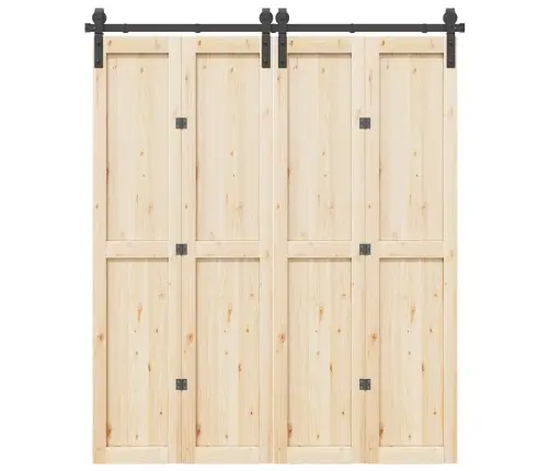 Bīdāmo Durvju Sistēma, 183 Cm, Melns Tērauds Vidaxl