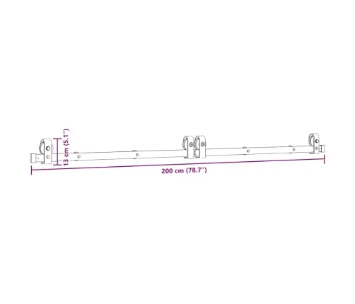 Liugukse Tarvikute Komplekt 200 Cm Terasest, Must