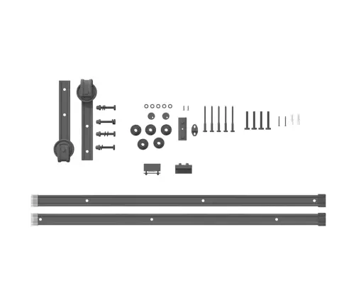 Bīdāmo Durvju Sistēma, 183 Cm, Melns Tērauds Vidaxl