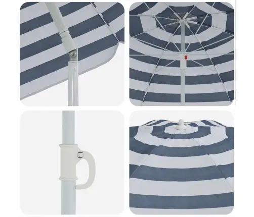 Paplūdimio Skėčius Mėlyna Ir Balta 161 X 193 Cm Poliesteris