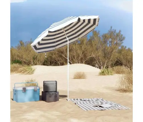 Paplūdimio Skėčius Mėlyna Ir Balta 161 X 193 Cm Poliesteris