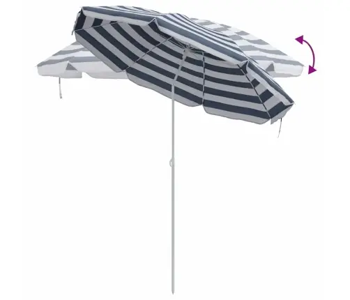 Paplūdimio Skėčius Mėlyna Ir Balta 161 X 193 Cm Poliesteris