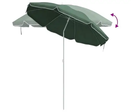 Pludmales Saulesparasols Zaļa 161 X 193 Cm Poliesters Vidaxl