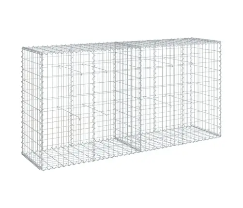 Gabiono Krepšys Su Dangčiu, 200X50X100cm Galvanizuota Geležis