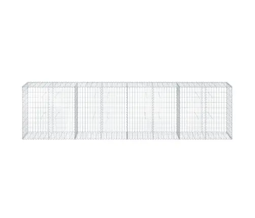 Gabiona Grozs Ar Vāku, 400X50X100 Cm, Cinkota Dzelzs Vidaxl