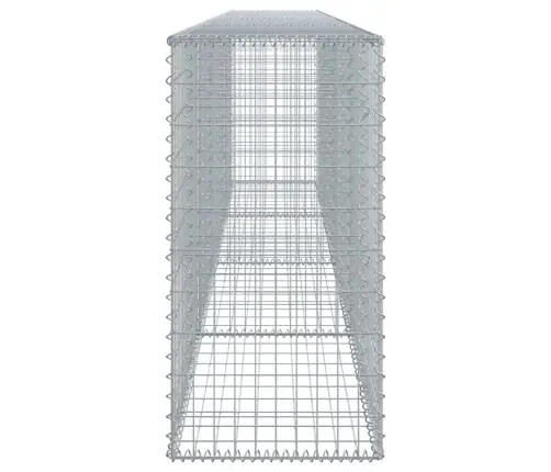 Gabiona Grozs Ar Vāku, 400X50X100 Cm, Cinkota Dzelzs Vidaxl