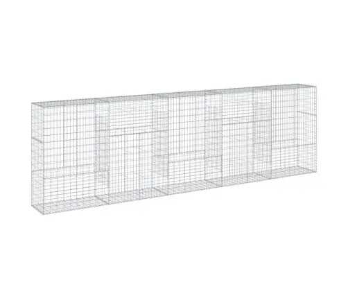 Gabiona Grozs Ar Vāku, 500X50X150 Cm, Cinkota Dzelzs Vidaxl