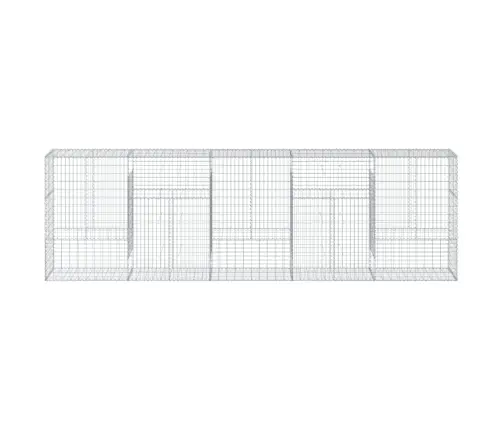 Gabiona Grozs Ar Vāku, 500X50X150 Cm, Cinkota Dzelzs Vidaxl