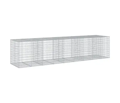 Gabiona Grozs Ar Vāku, 450X100X100 Cm, Cinkota Dzelzs Vidaxl