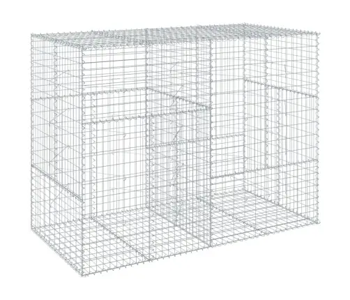 Gabiona Grozs Ar Vāku, 200X100X150 Cm, Cinkota Dzelzs Vidaxl