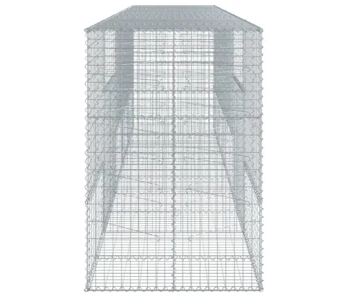 Gabiona Grozs Ar Vāku, 500X100X150 Cm, Cinkota Dzelzs Vidaxl