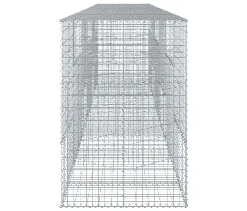 Gabiona Grozs Ar Vāku, 600X100X150 Cm, Cinkota Dzelzs Vidaxl