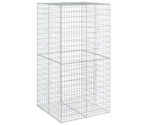 Gabiona Grozs Ar Vāku, 100X100X200 Cm, Cinkota Dzelzs Vidaxl